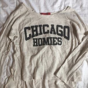 Off the shoulder Chicago Homies sweatshirt